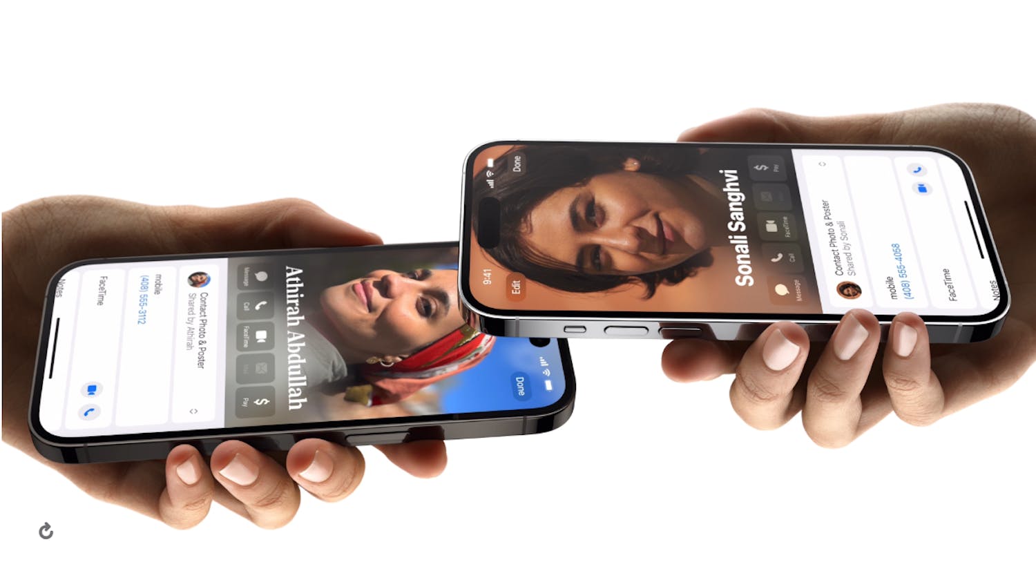 NameDrop: Med NameDrop kan du enkelt dela kontaktinformation med en annan iPhone på ungefär samma sätt som du känner igen från AirDrop.